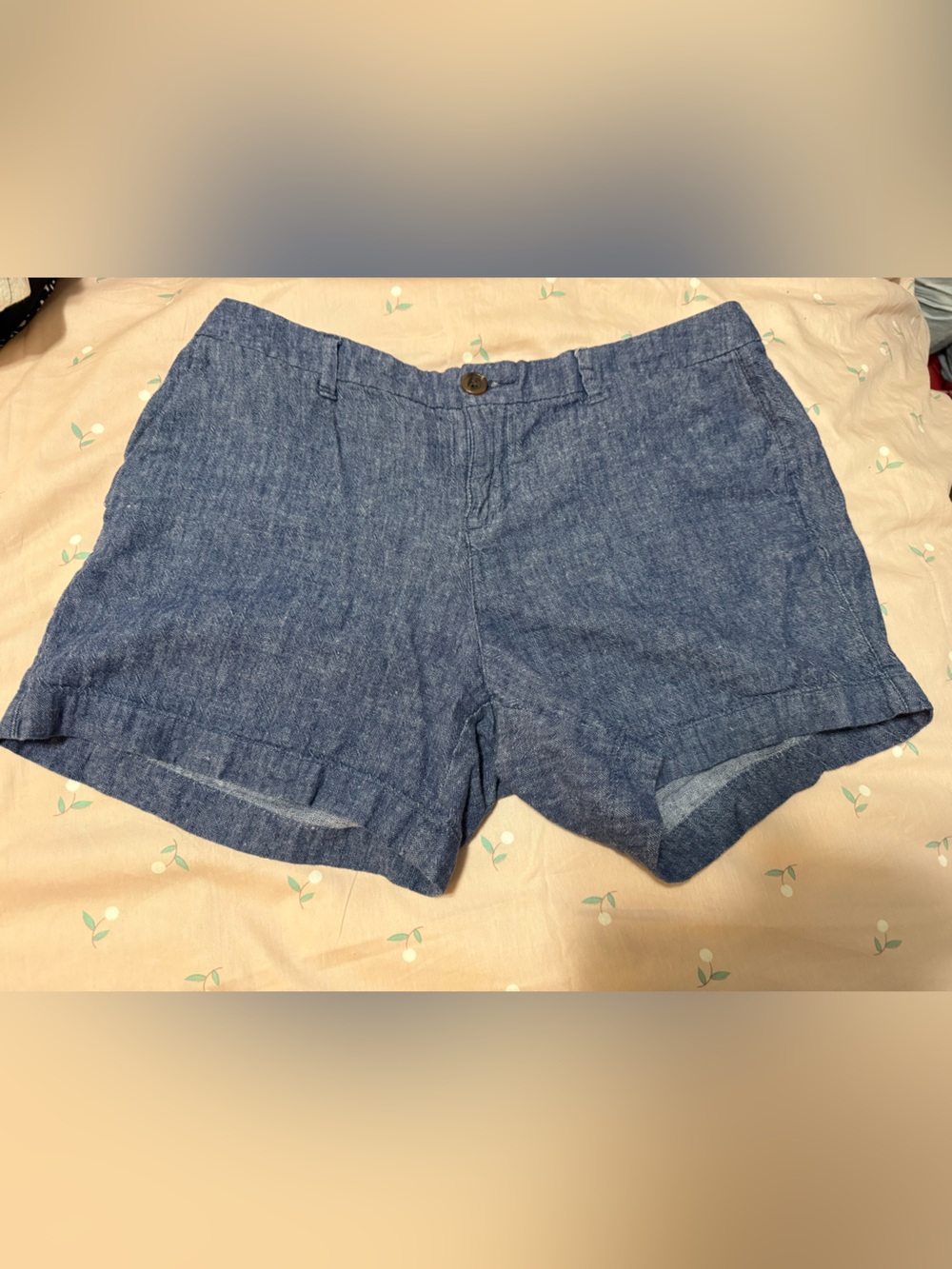 Old Navy Chambray Blue High-Waist Shorts